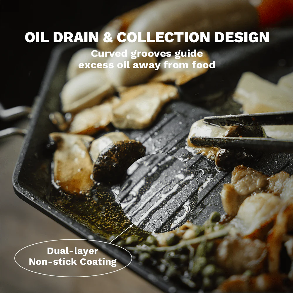 SizzlePro Dual-Zone Cast Aluminum Grill Pan - Image 5